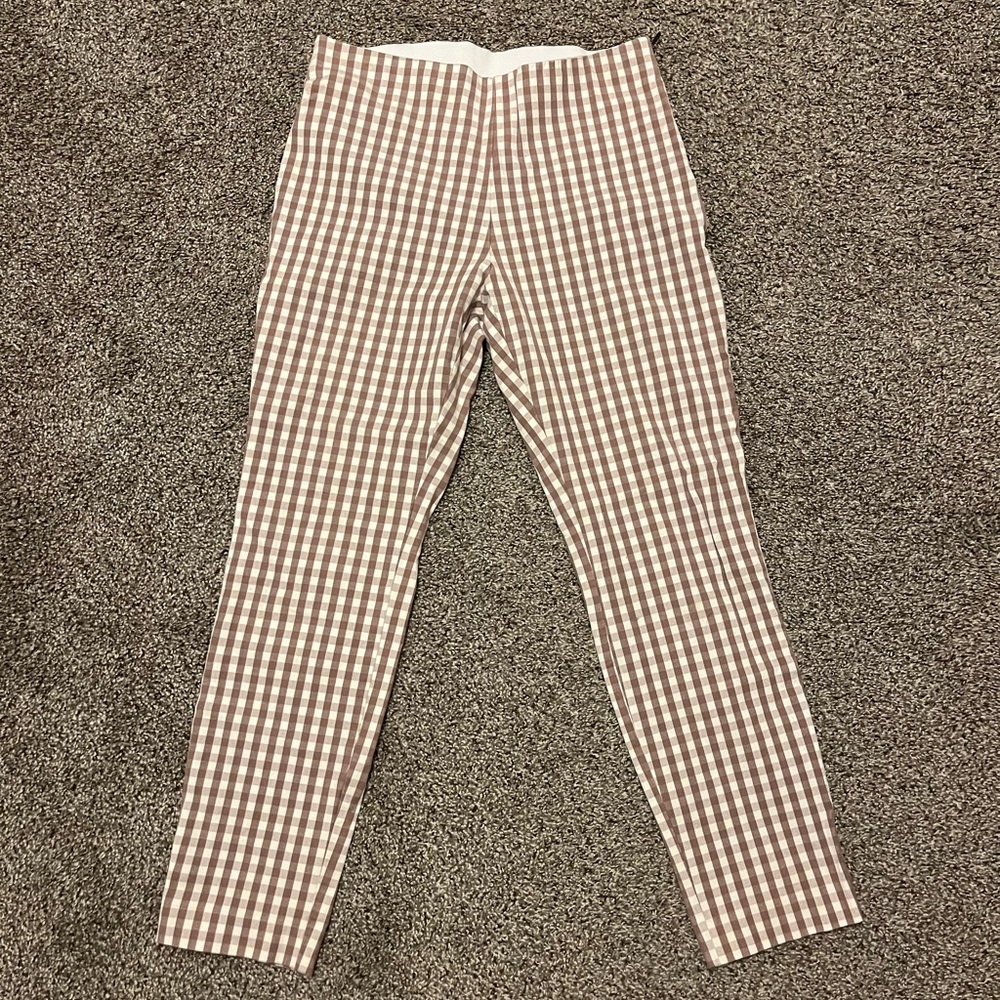 a new day Gingham Skinny Pants in Beige and White